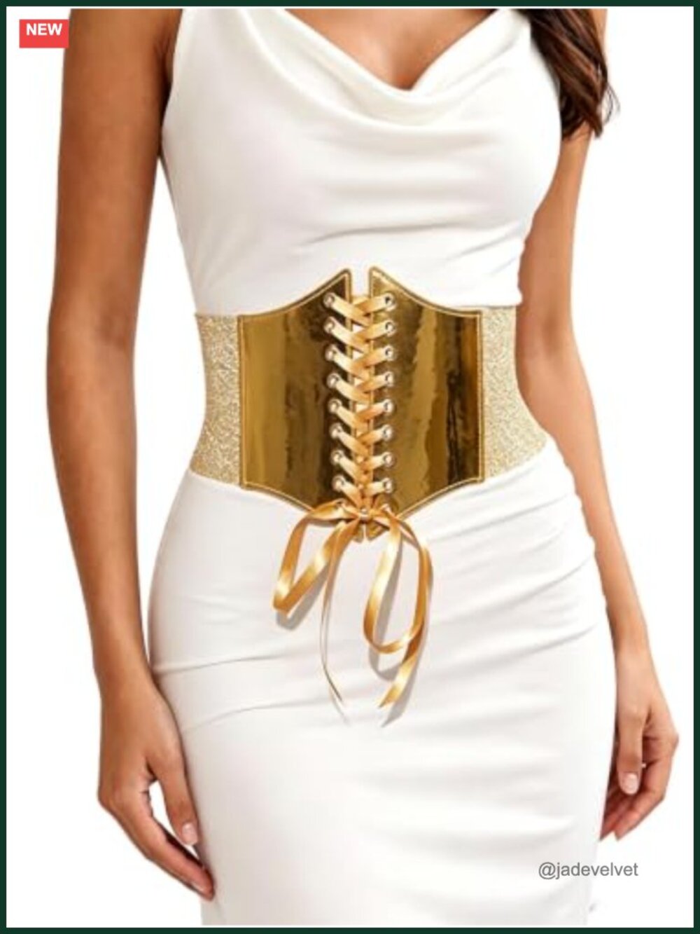 Wide Elastic Corset Belt Lace Up Stretch Waist Cinch for Dresses
